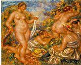Pierre Auguste Renoir Canvas Paintings - Les baigneuses